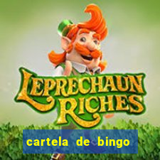 cartela de bingo cha de bebe